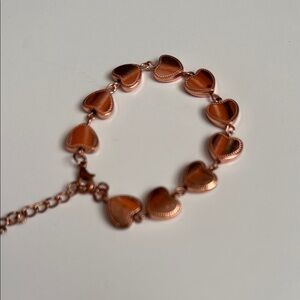 Rose Gold Heart Charm Bracelet